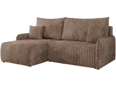 Narożnik ARPA L - strona lewa - brązowy, sztruks