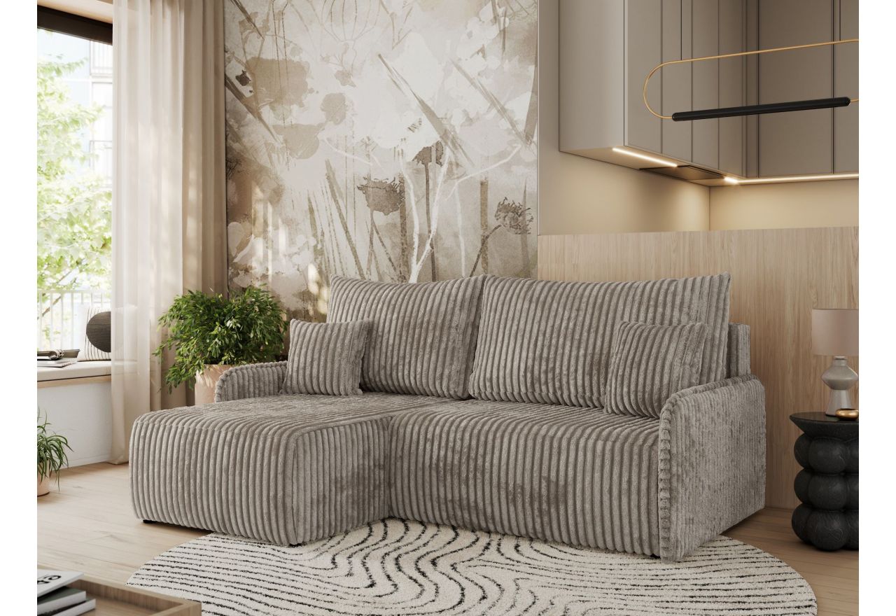 Narożnik ARPA L - strona lewa - jasnobrązowy, sztruks