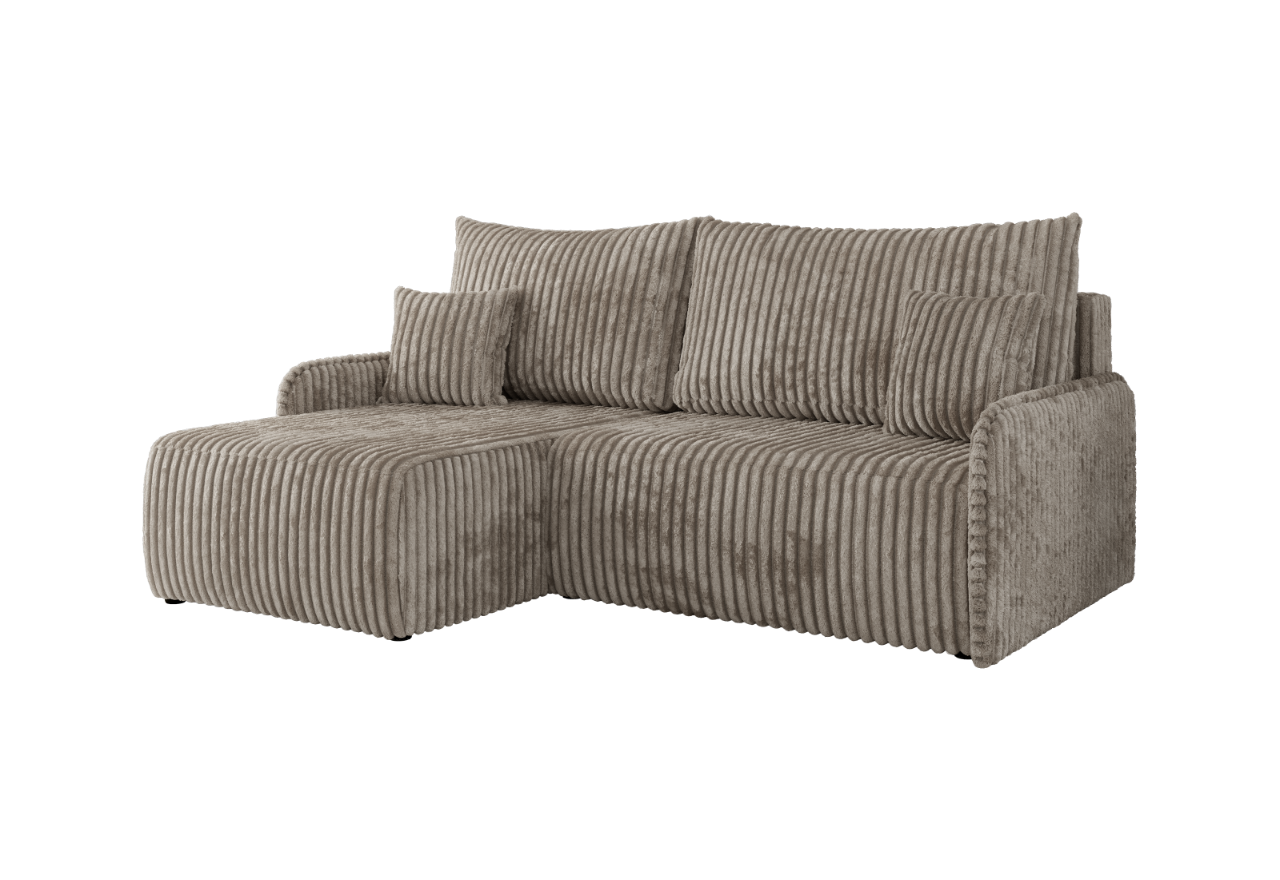 Narożnik ARPA L - strona lewa - jasnobrązowy, sztruks