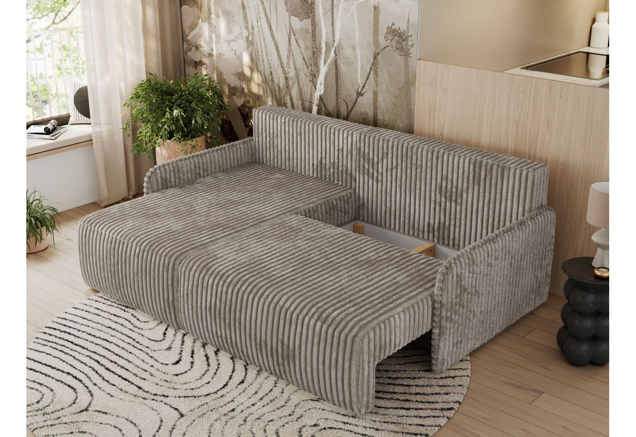 Narożnik ARPA L - strona lewa - jasnobrązowy, sztruks