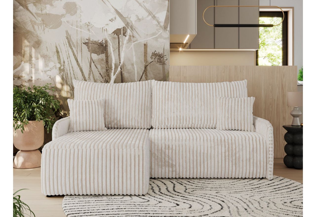 Narożnik ARPA L - strona lewa - kremowy, sztruks