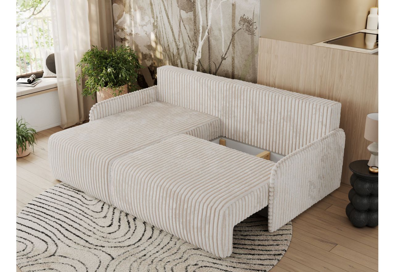 Narożnik ARPA L - strona lewa - kremowy, sztruks