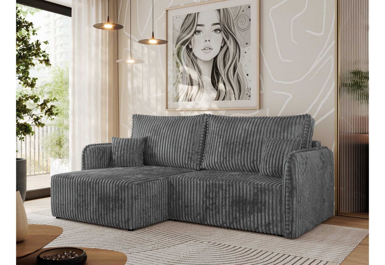 Narożnik MESTO L - strona lewa - szary, sztruks