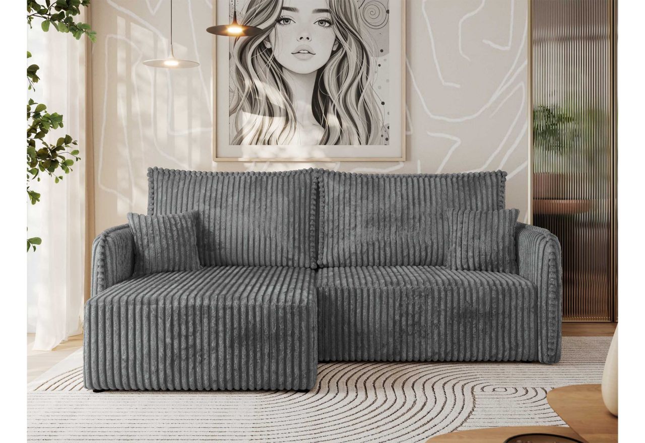 Narożnik MESTO L - strona lewa - szary, sztruks