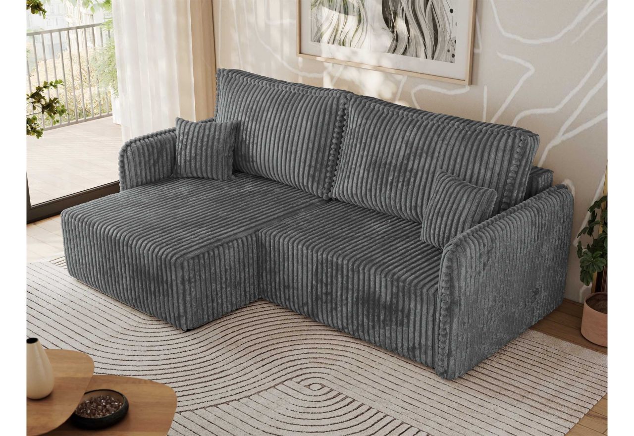 Narożnik MESTO L - strona lewa - szary, sztruks