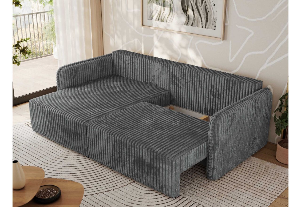 Narożnik MESTO L - strona lewa - szary, sztruks