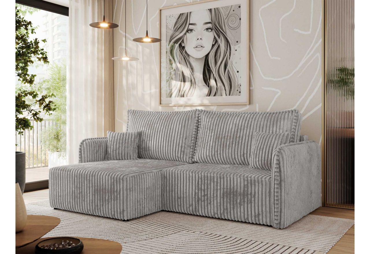 Narożnik MESTO L - strona lewa - jasnoszary, sztruks