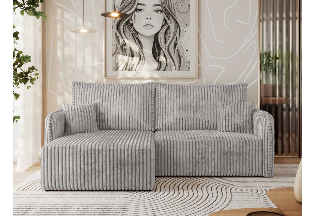 Narożnik MESTO L - strona lewa - jasnoszary, sztruks