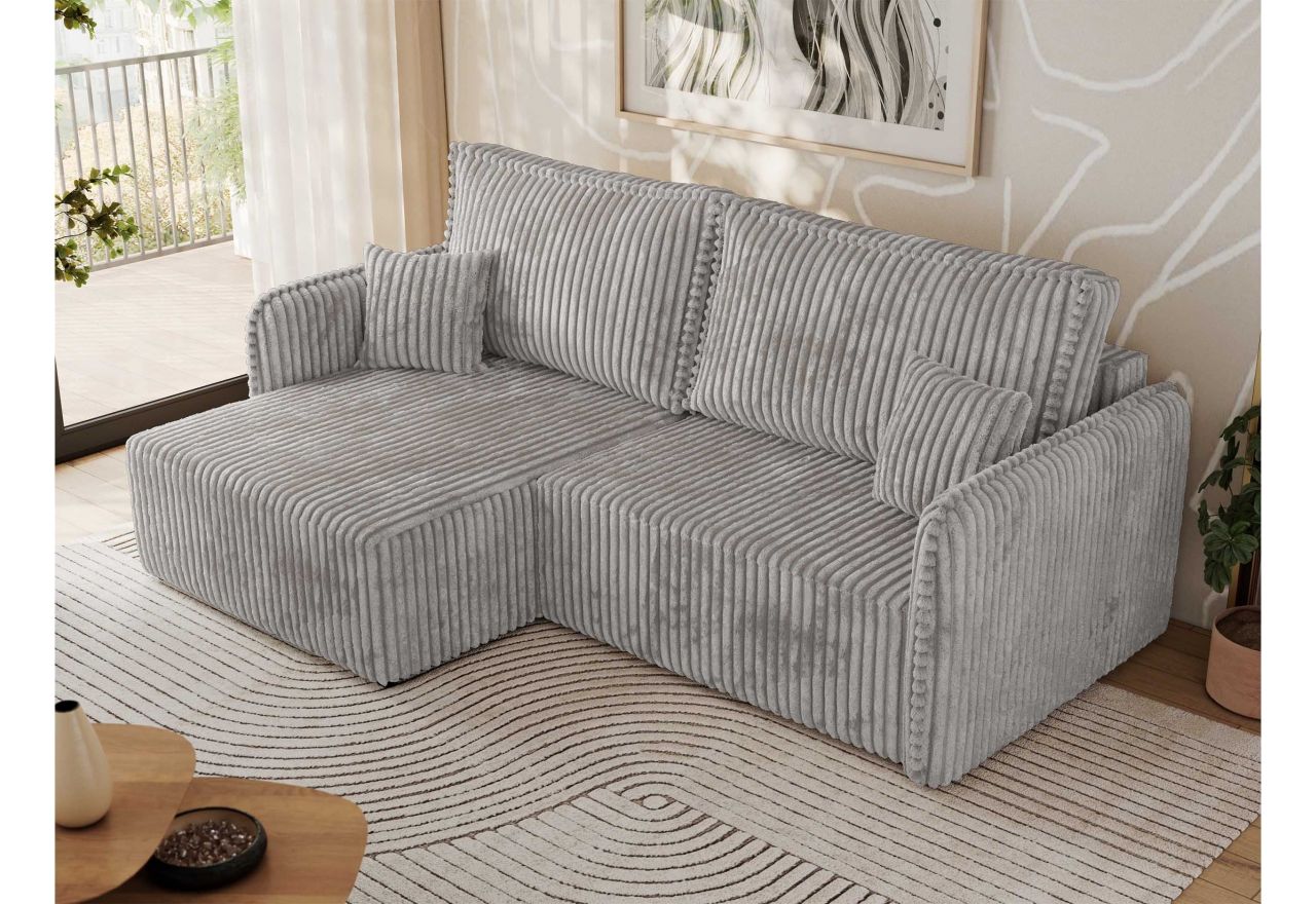 Narożnik MESTO L - strona lewa - jasnoszary, sztruks