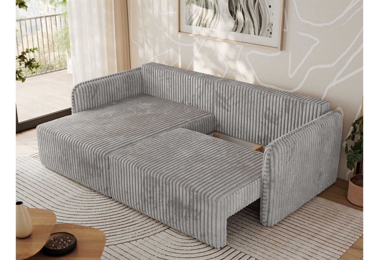 Narożnik MESTO L - strona lewa - jasnoszary, sztruks