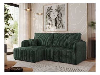 Narożnik MESTO L - strona lewa - ciemnozielony, sztruks