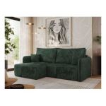 Narożnik MESTO L - strona lewa - ciemnozielony, sztruks