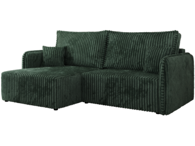 Narożnik MESTO L - strona lewa - ciemnozielony, sztruks