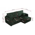 Narożnik MESTO L - strona lewa - ciemnozielony, sztruks