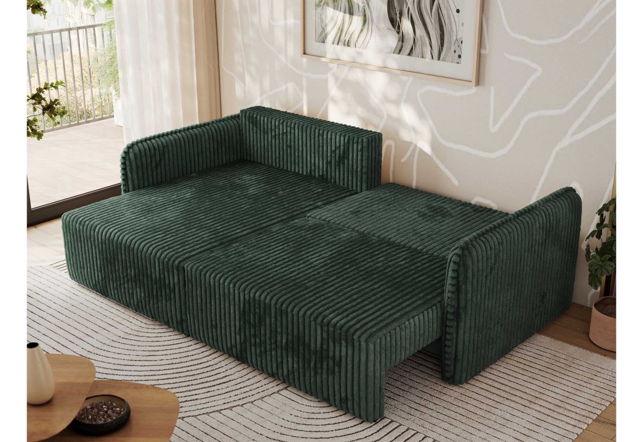 Narożnik MESTO L - strona lewa - ciemnozielony, sztruks