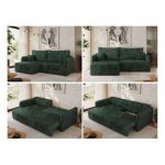 Narożnik MESTO L - strona lewa - ciemnozielony, sztruks