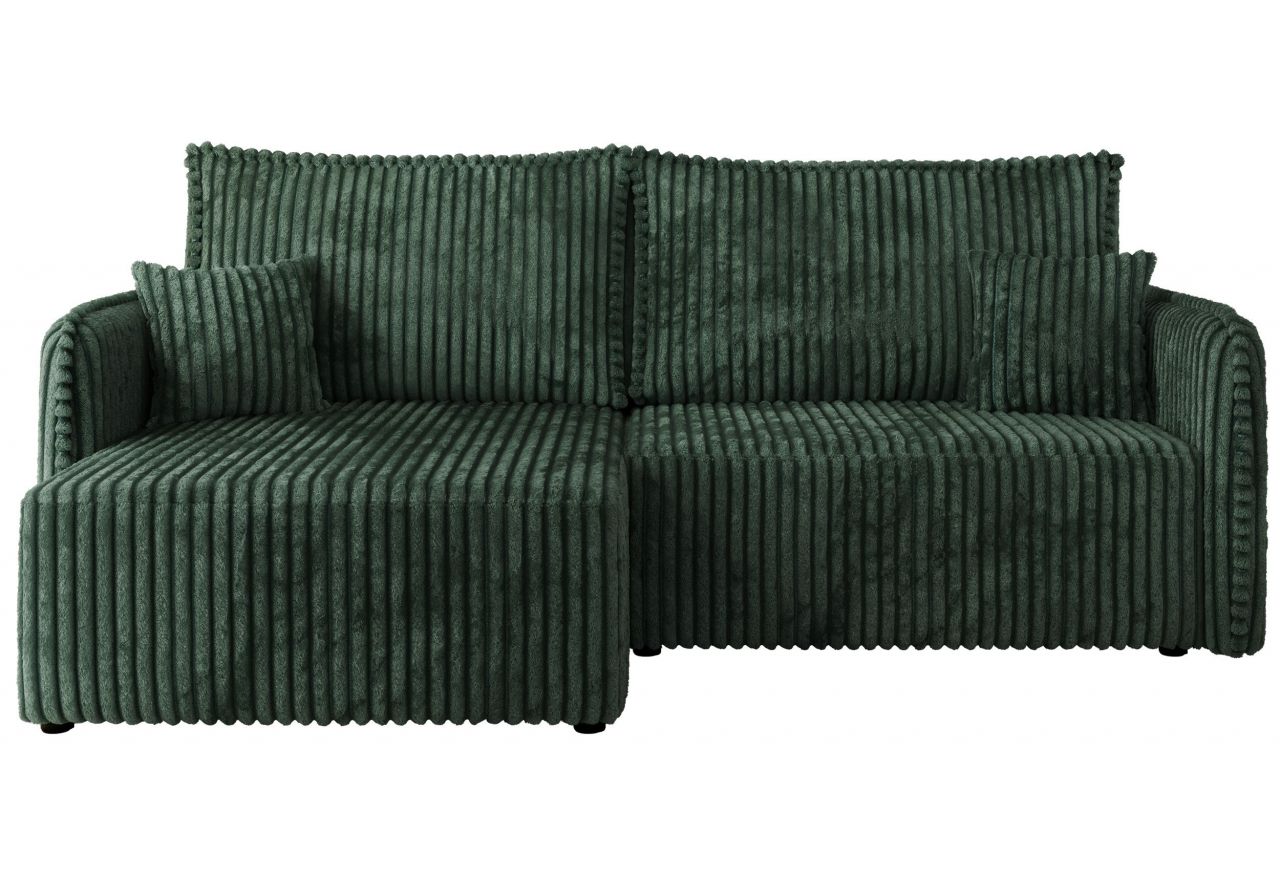 Narożnik MESTO L - strona lewa - ciemnozielony, sztruks