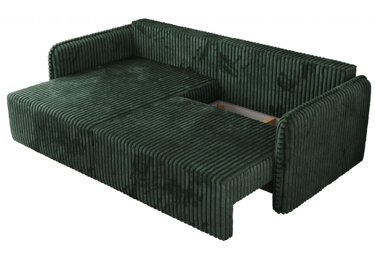 Narożnik MESTO L - strona lewa - ciemnozielony, sztruks