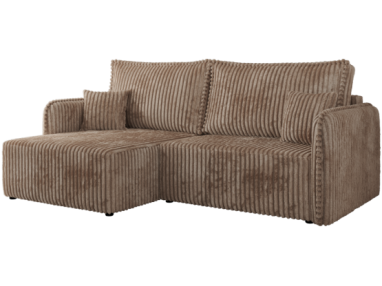 Narożnik MESTO L - strona lewa - brązowy, sztruks