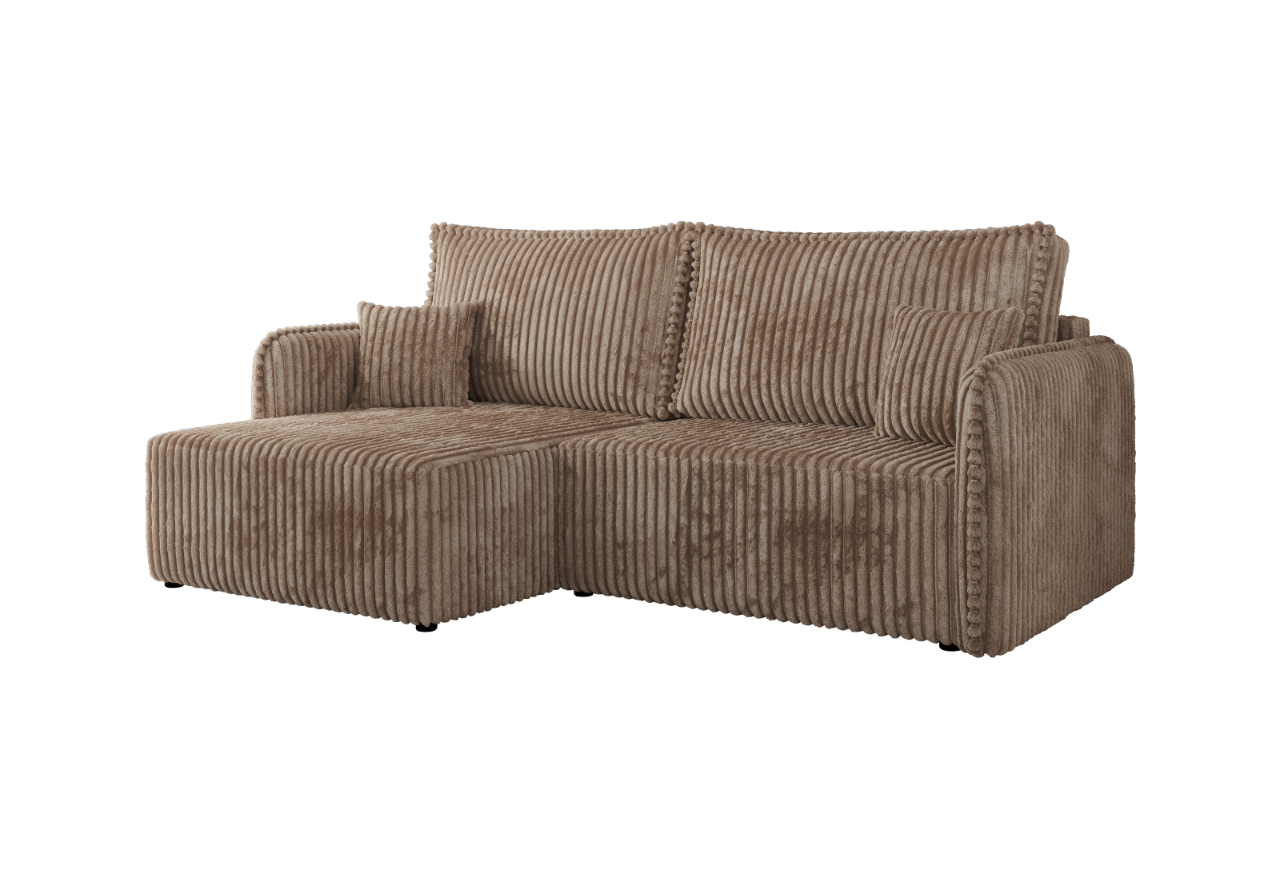 Narożnik MESTO L - strona lewa - brązowy, sztruks