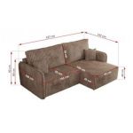 Narożnik MESTO L - strona lewa - brązowy, sztruks