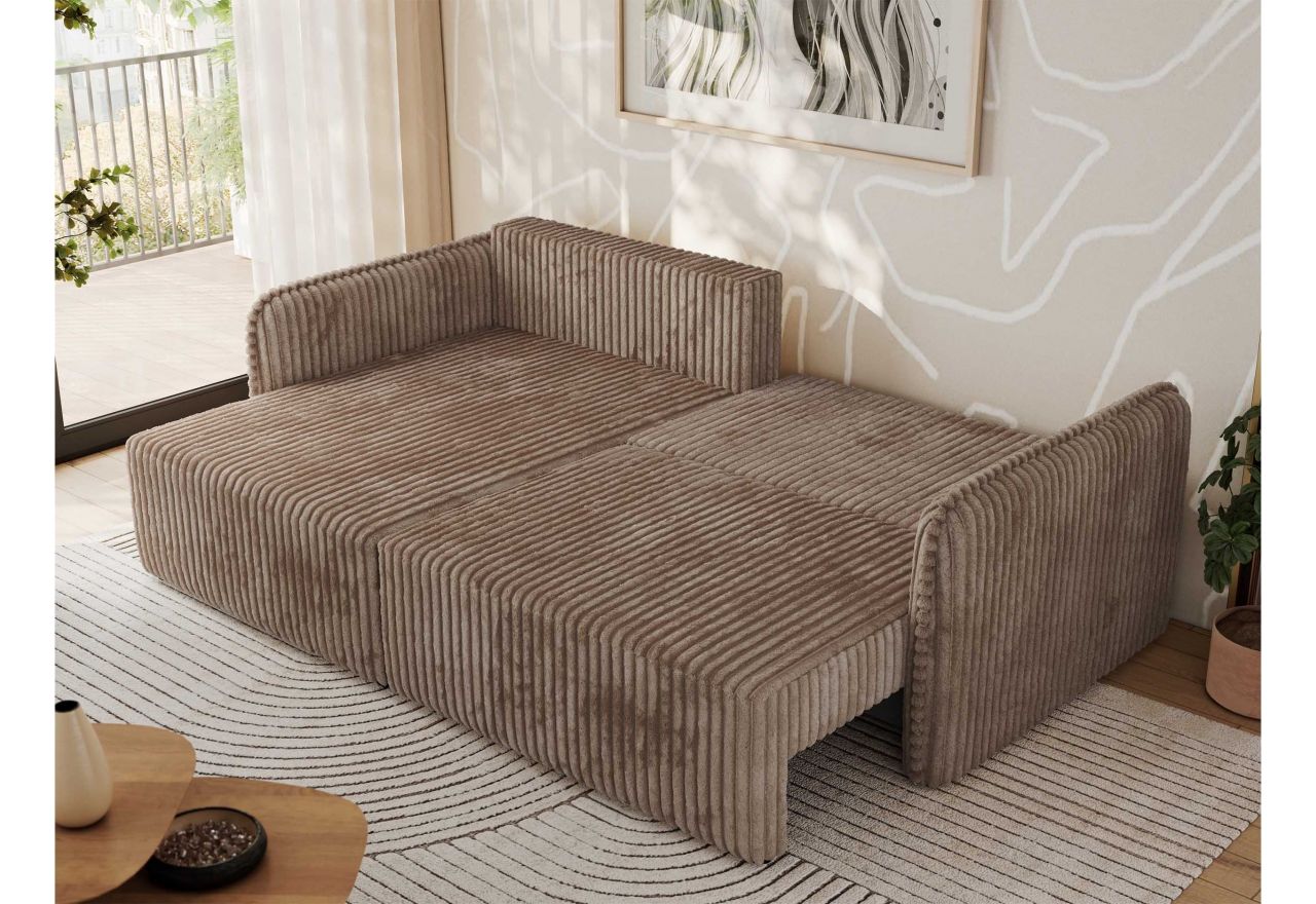 Narożnik MESTO L - strona lewa - brązowy, sztruks