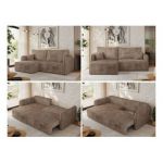 Narożnik MESTO L - strona lewa - brązowy, sztruks