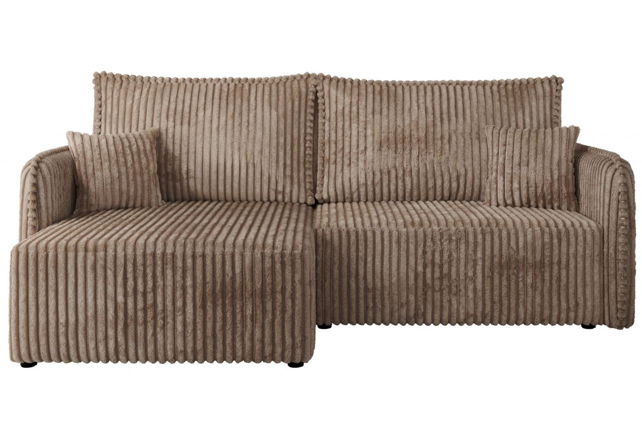 Narożnik MESTO L - strona lewa - brązowy, sztruks