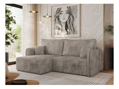 Narożnik MESTO L - strona lewa - jasnobrązowy, sztruks