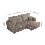 Narożnik MESTO L - strona lewa - jasnobrązowy, sztruks