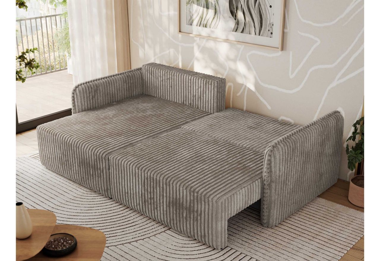 Narożnik MESTO L - strona lewa - jasnobrązowy, sztruks