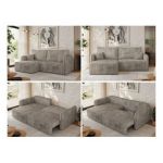 Narożnik MESTO L - strona lewa - jasnobrązowy, sztruks