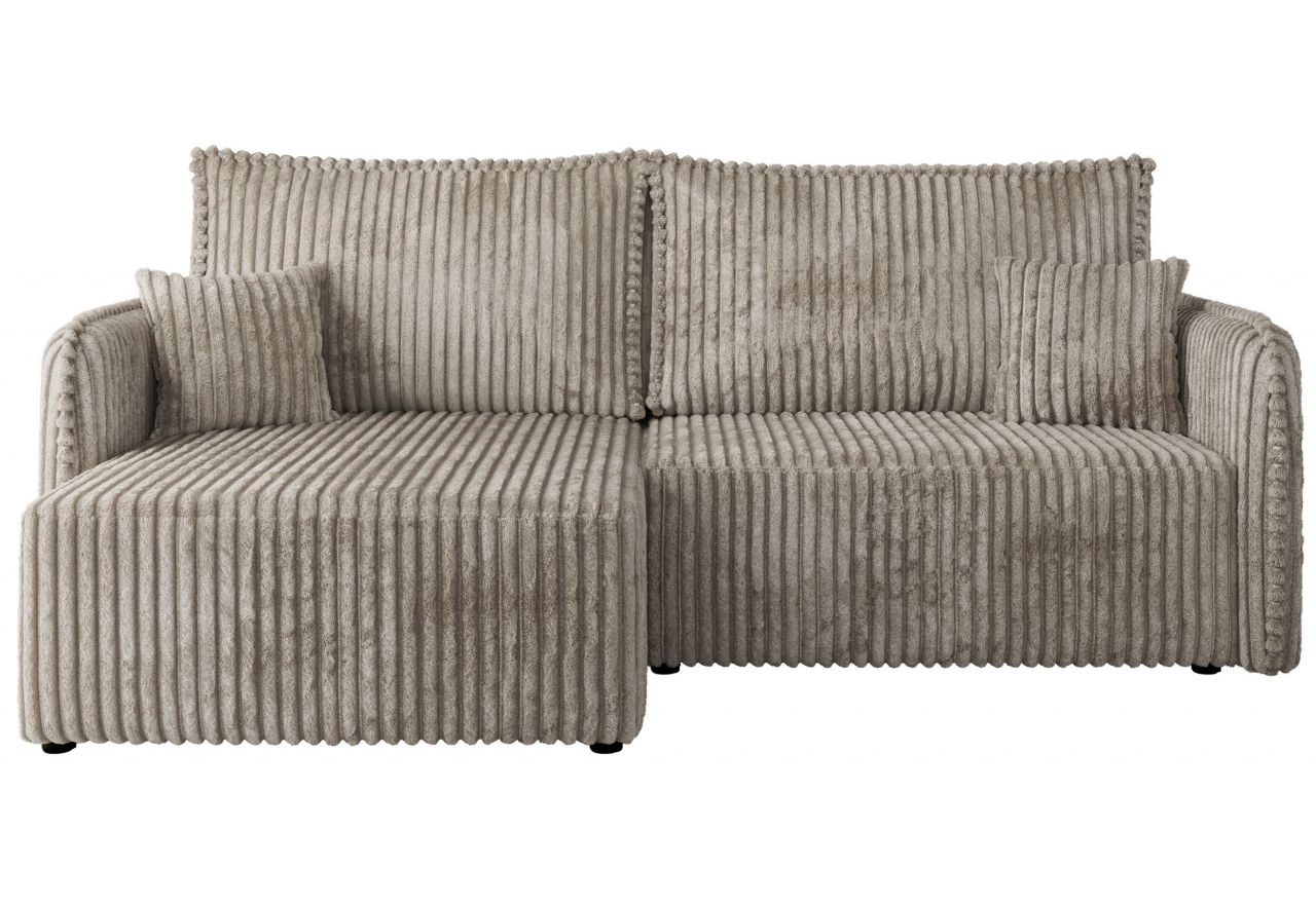 Narożnik MESTO L - strona lewa - jasnobrązowy, sztruks