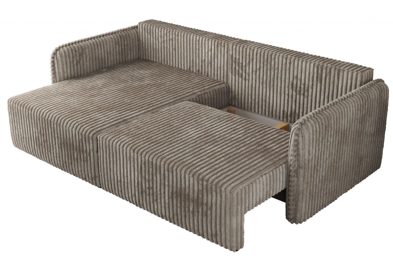 Narożnik MESTO L - strona lewa - jasnobrązowy, sztruks