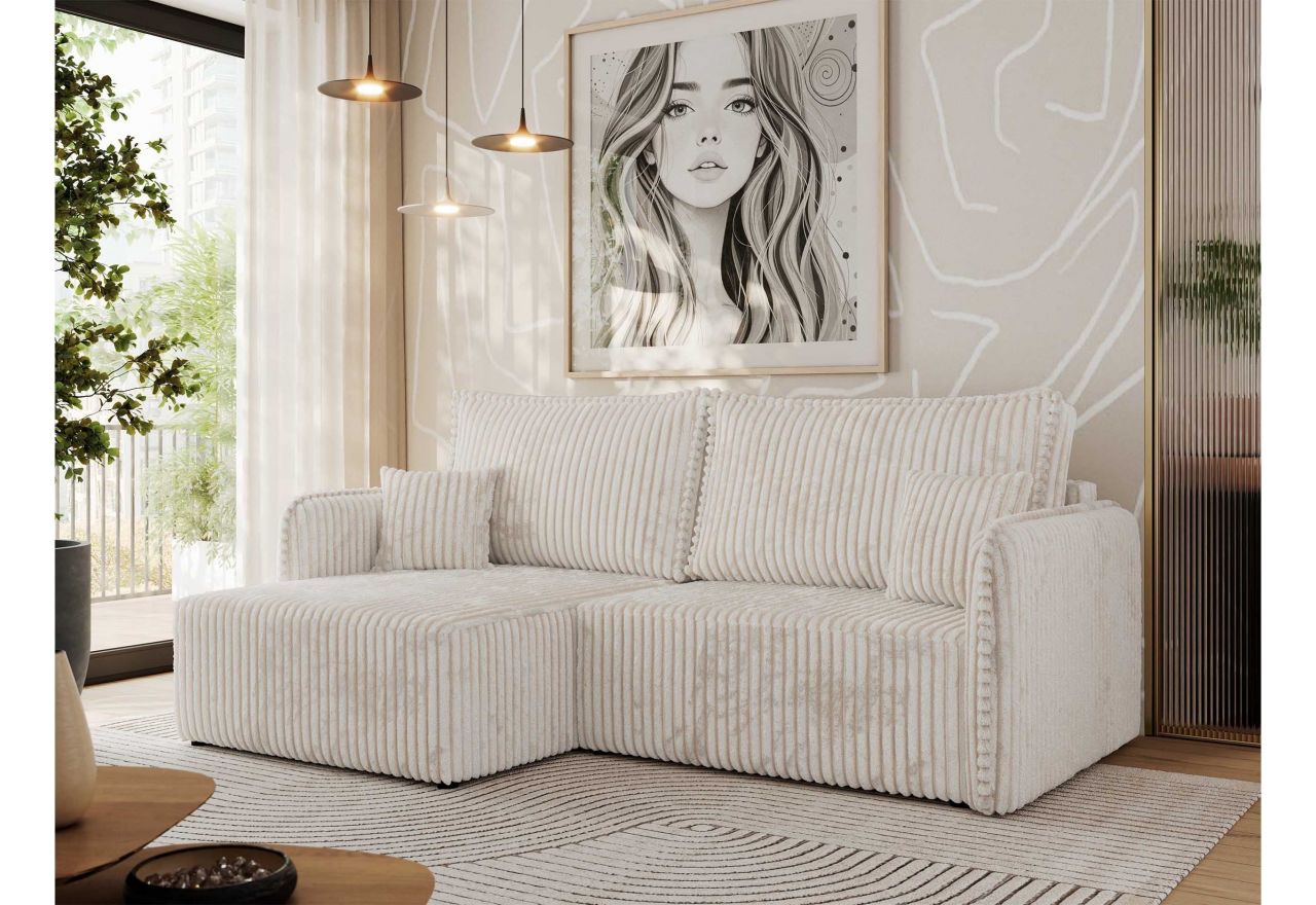 Narożnik MESTO L - strona lewa - beżowy, sztruks