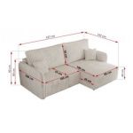 Narożnik MESTO L - strona lewa - beżowy, sztruks