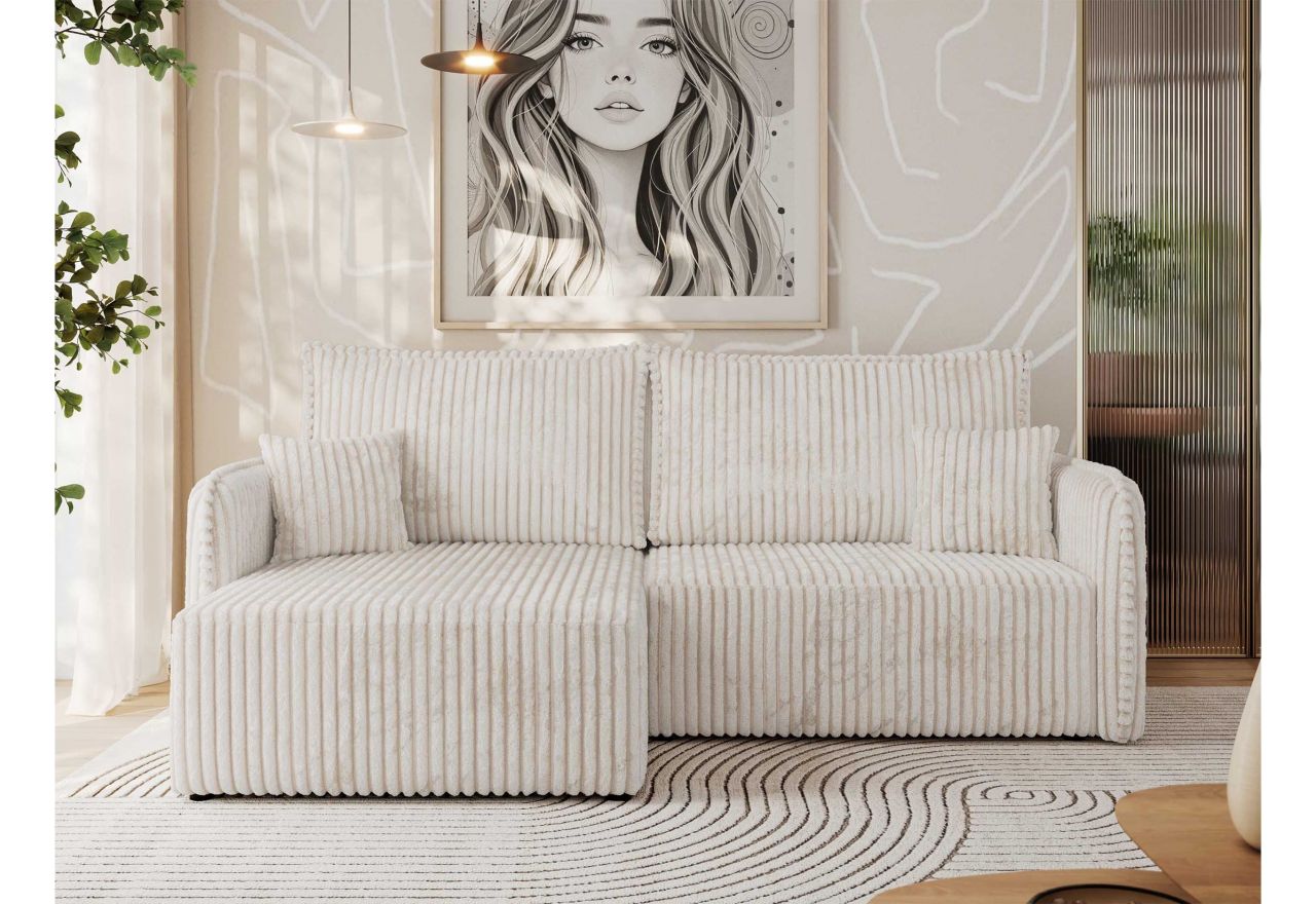 Narożnik MESTO L - strona lewa - beżowy, sztruks