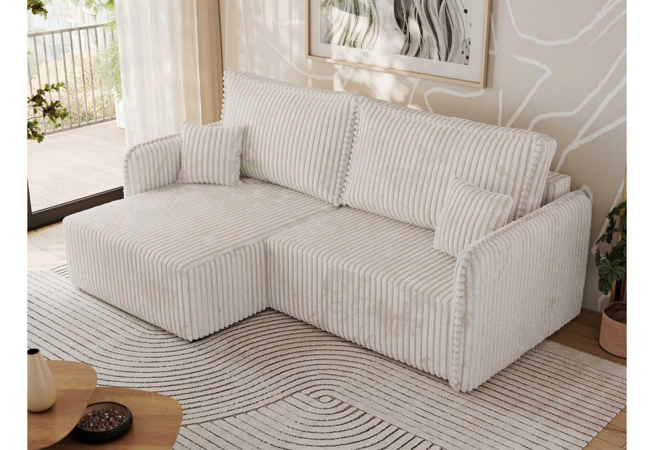 Narożnik MESTO L - strona lewa - beżowy, sztruks