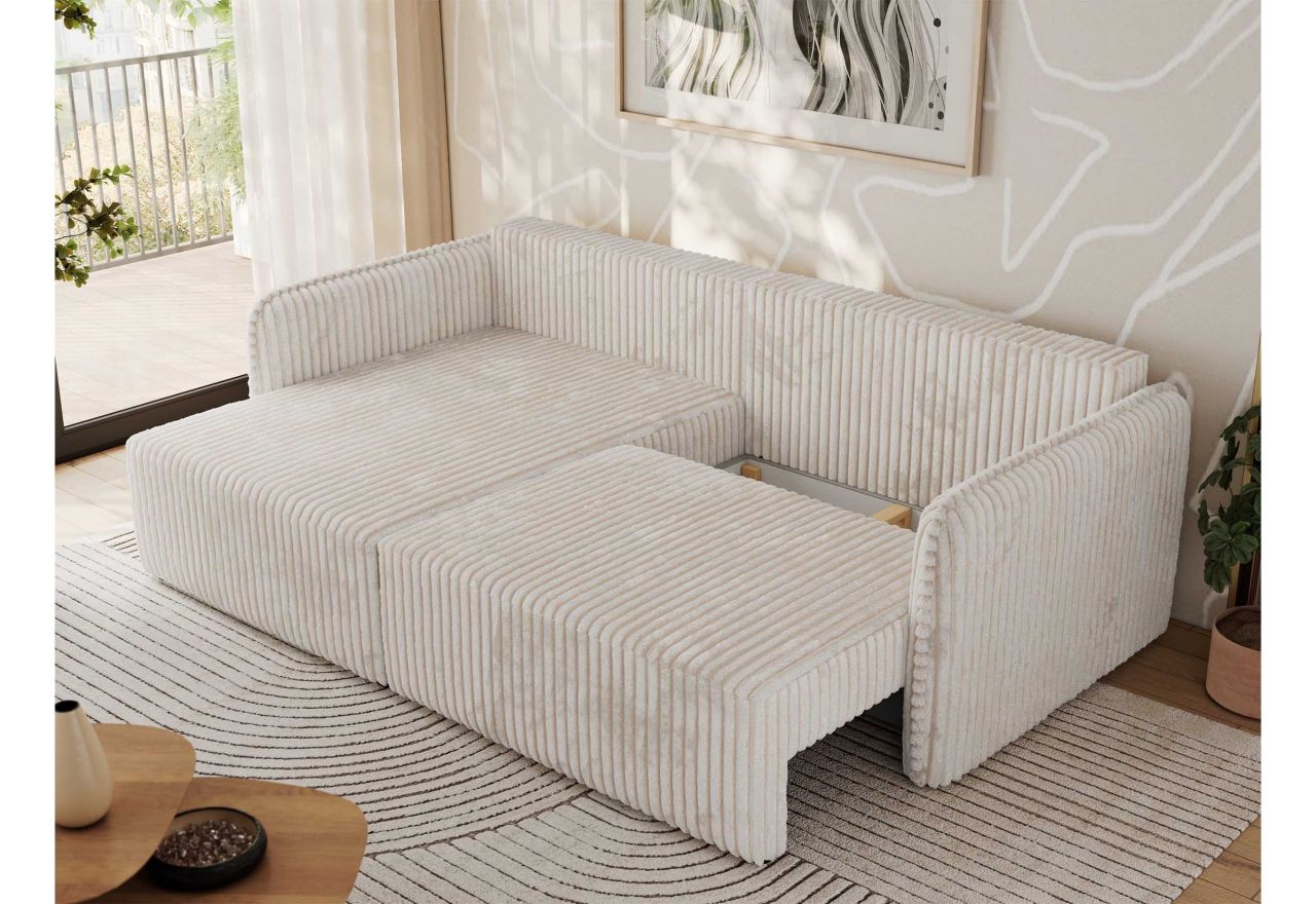 Narożnik MESTO L - strona lewa - beżowy, sztruks