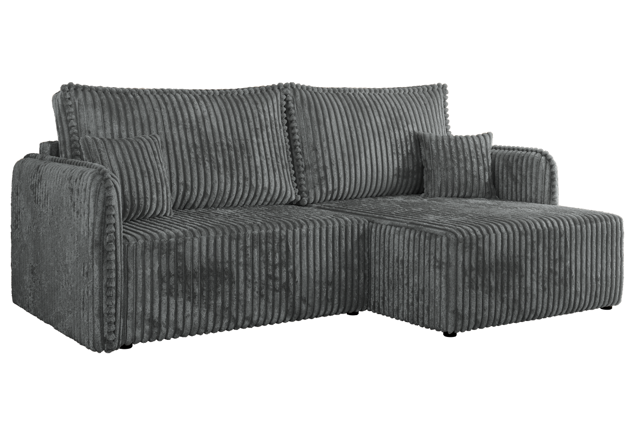 Narożnik MESTO L - strona prawa - szary, sztruks