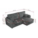 Narożnik MESTO L - strona prawa - szary, sztruks