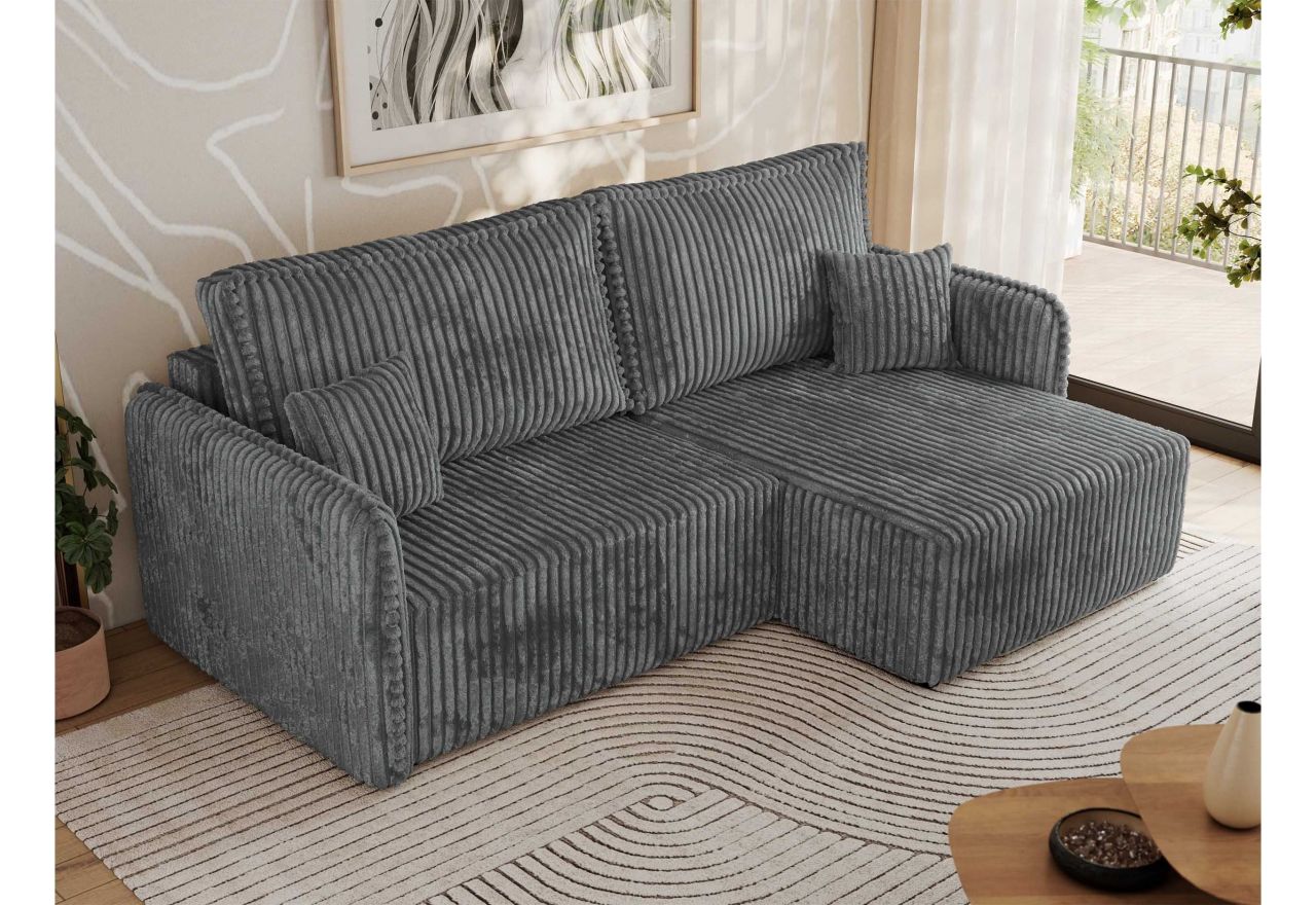 Narożnik MESTO L - strona prawa - szary, sztruks