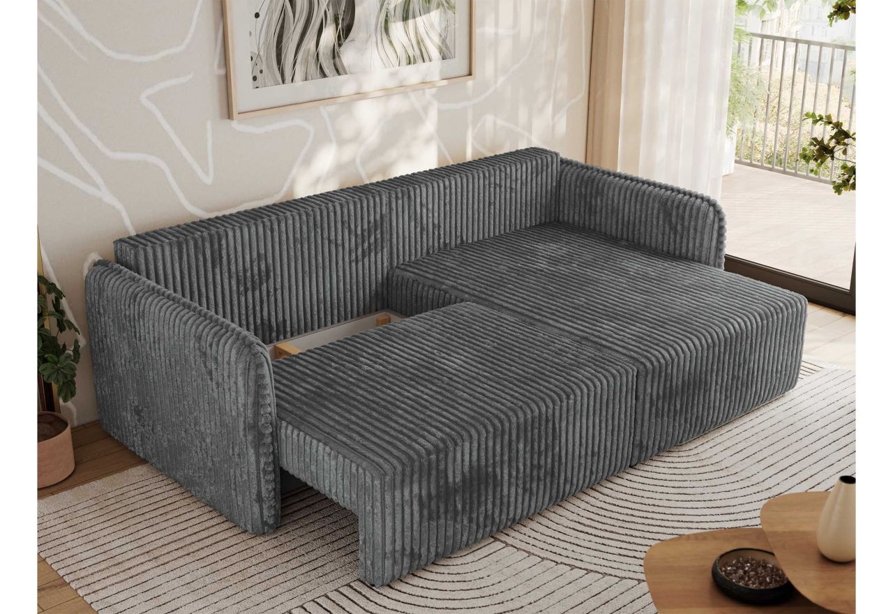 Narożnik MESTO L - strona prawa - szary, sztruks