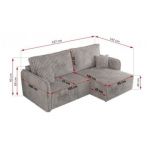 Narożnik MESTO L - strona prawa - jasnoszary, sztruks