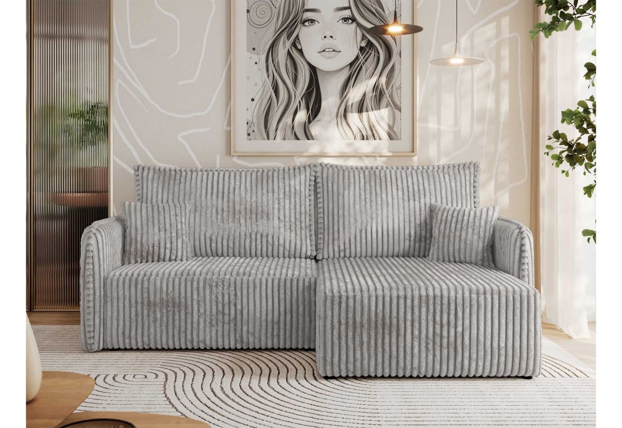 Narożnik MESTO L - strona prawa - jasnoszary, sztruks