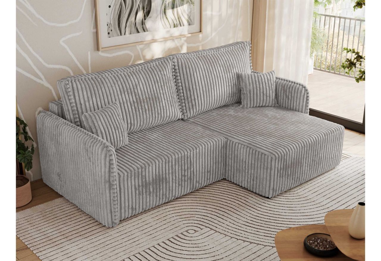 Narożnik MESTO L - strona prawa - jasnoszary, sztruks