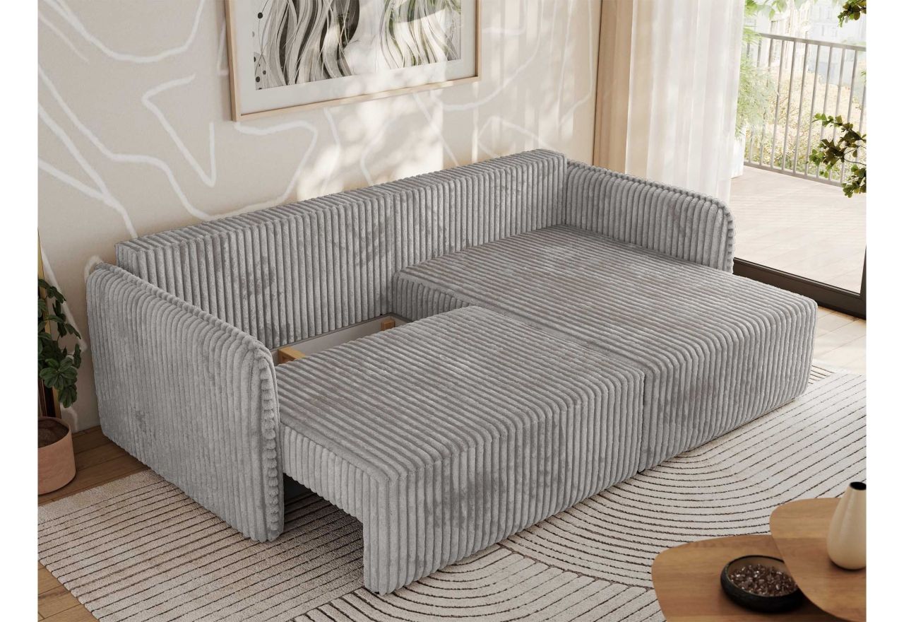 Narożnik MESTO L - strona prawa - jasnoszary, sztruks