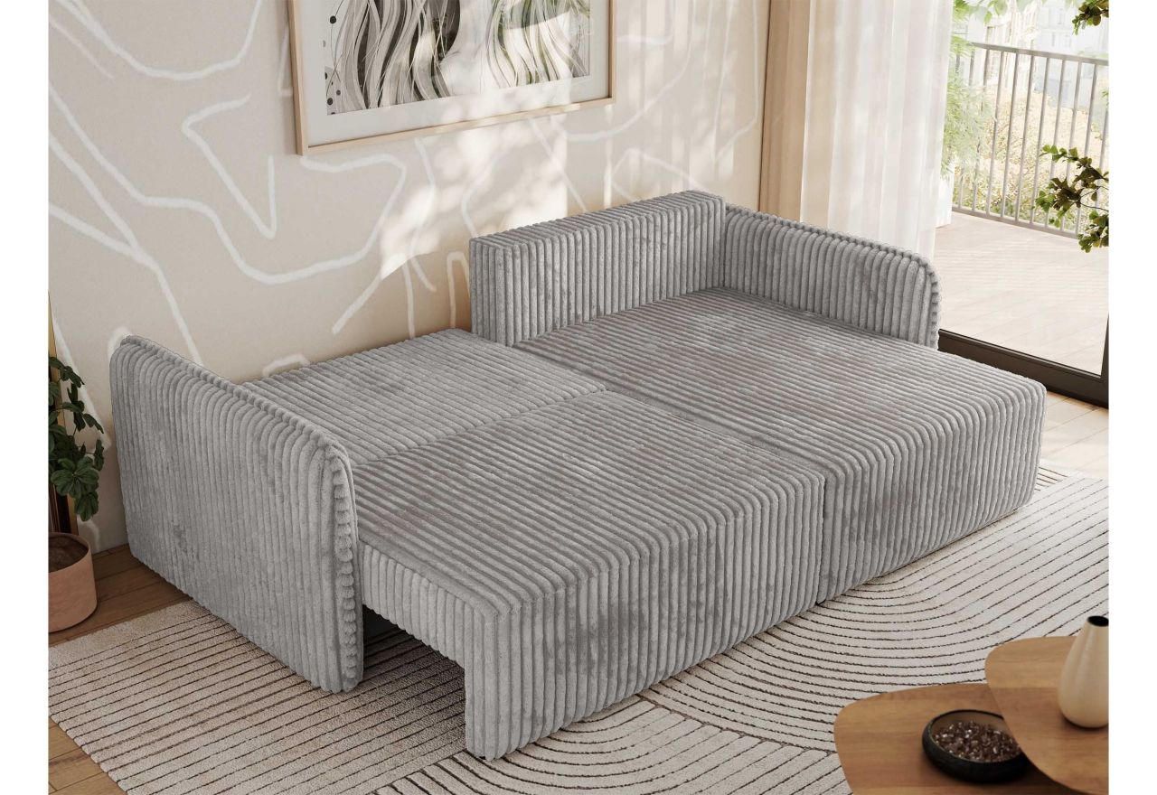 Narożnik MESTO L - strona prawa - jasnoszary, sztruks