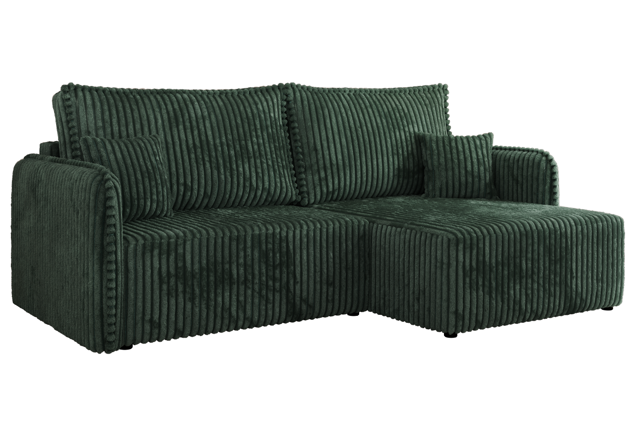 Narożnik MESTO L - strona prawa - ciemnozielony, sztruks