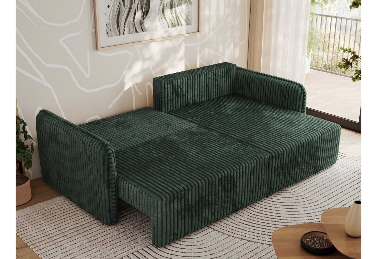 Narożnik MESTO L - strona prawa - ciemnozielony, sztruks